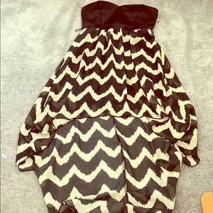 Strapless high/low dress.